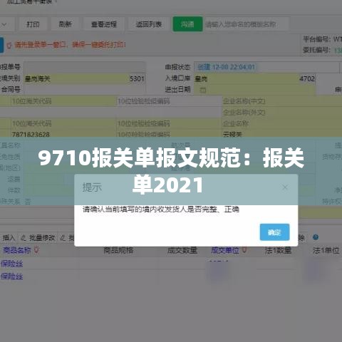 9710報關單報文規范:報關單2021