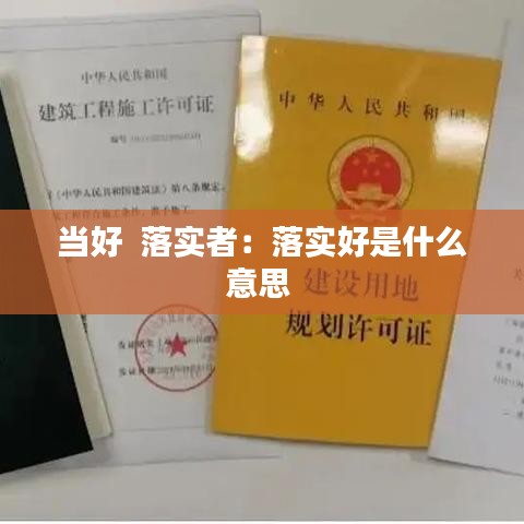 當好 落實者:落實好是什么意思