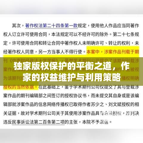 獨(dú)家版權(quán)保護(hù)的平衡之道,作家的權(quán)益維護(hù)與利用策略