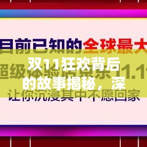 雙11狂歡背后的故事揭秘，深度報(bào)道，探尋購物盛宴的真相