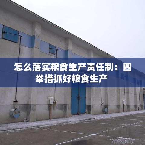 怎么落實糧食生產責任制:四舉措抓好糧食生產