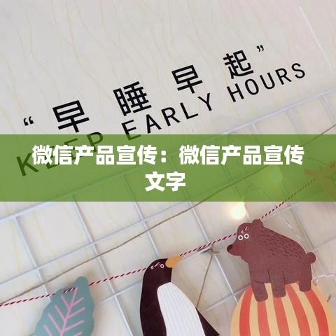 微信產品宣傳:微信產品宣傳文字