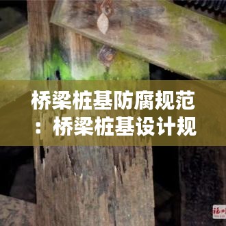橋梁樁基防腐規范:橋梁樁基設計規范