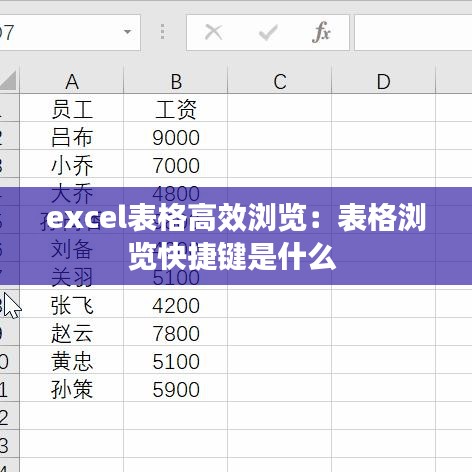 excel表格高效瀏覽:表格瀏覽快捷鍵是什么