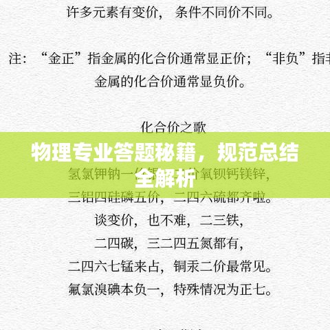 物理專業(yè)答題秘籍,規(guī)范總結(jié)全解析