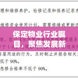 保定物業行業矚目,聚焦發展新動態與未來趨勢