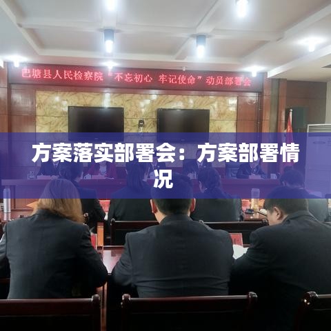 方案落實部署會:方案部署情況