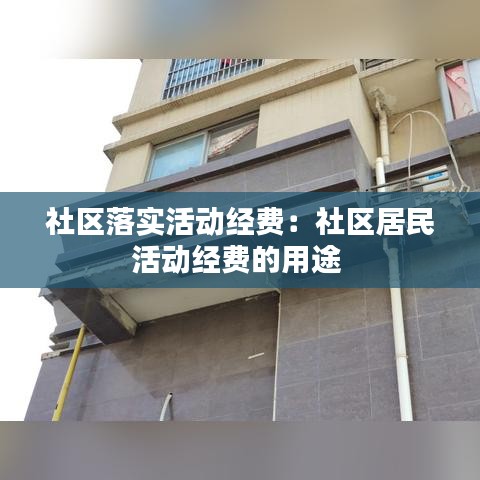 社區落實活動經費:社區居民活動經費的用途
