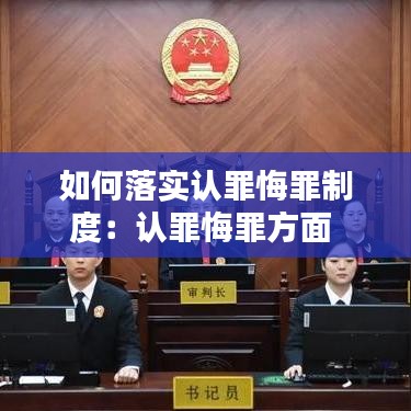 如何落實認罪悔罪制度:認罪悔罪方面