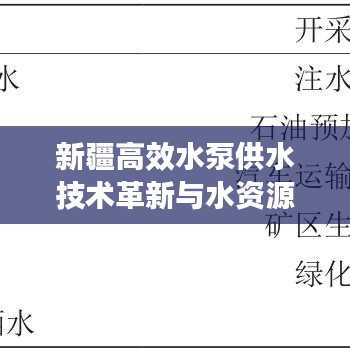 新疆高效水泵供水技術(shù)革新與水資源管理協(xié)同發(fā)展之道