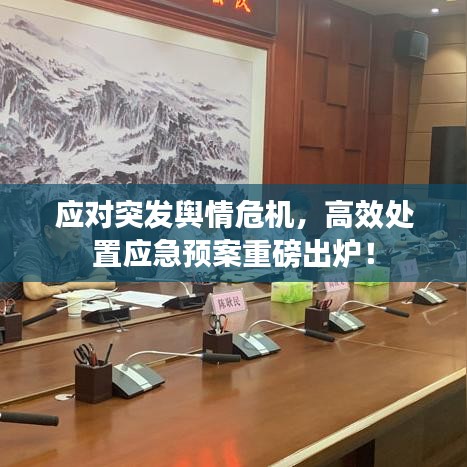 應對突發(fā)輿情危機,高效處置應急預案重磅出爐!