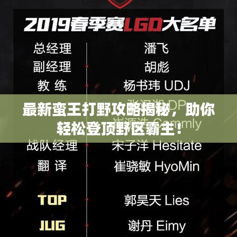 最新蠻王打野攻略揭秘,助你輕松登頂野區(qū)霸主!