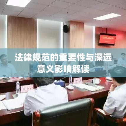 法律規(guī)范的重要性與深遠(yuǎn)意義影響解讀