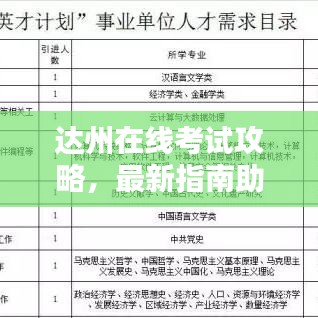 達州在線考試攻略,最新指南助你輕松應對考試!
