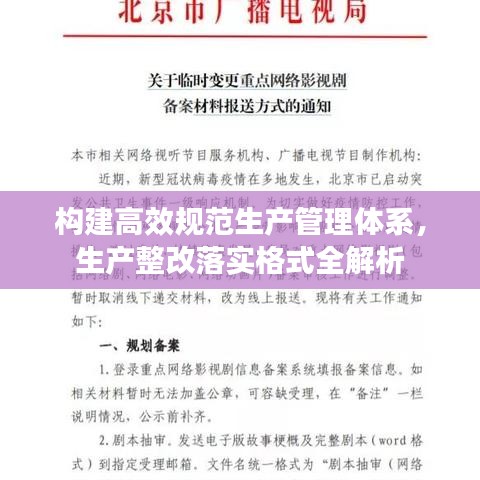 構(gòu)建高效規(guī)范生產(chǎn)管理體系,生產(chǎn)整改落實(shí)格式全解析