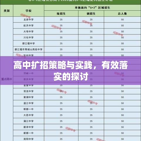 高中擴招策略與實踐,有效落實的探討