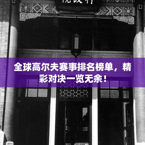 全球高爾夫賽事排名榜單,精彩對決一覽無余!