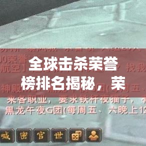 全球擊殺榮譽榜排名揭秘,榮耀背后的故事