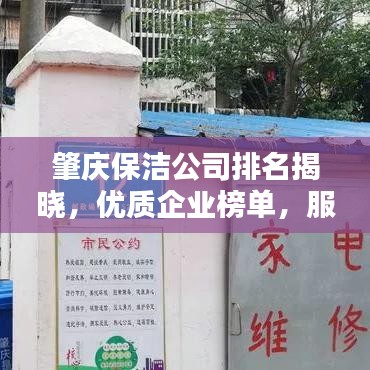 肇慶保潔公司排名揭曉,優(yōu)質企業(yè)榜單,服務品質大比拼!