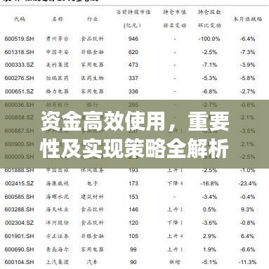 資金高效使用,重要性及實現策略全解析